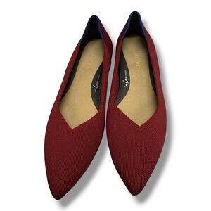 Rothys The High Point Autumn Red‎ Pointed Toe Block Heel Pumps Womens 8.5